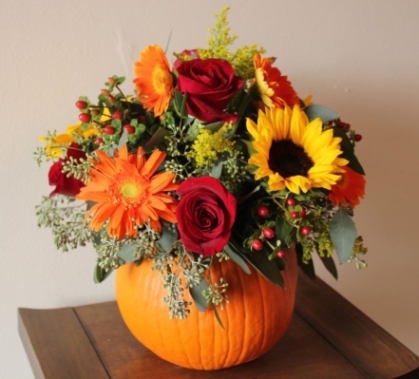 Halloween Pumpkin Flower Display